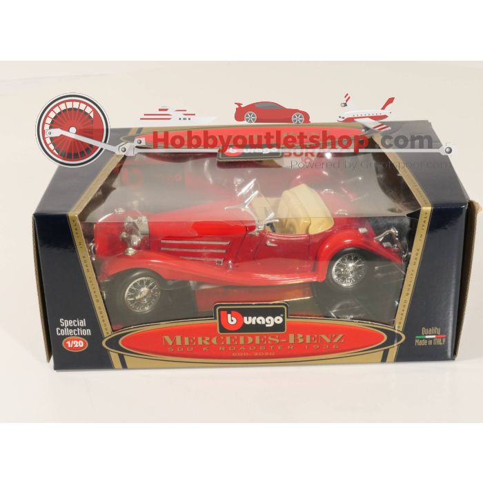 Schaal 1:20 Bburago 3020 Mercedes-Benz 500 k Roadster 1936 special collection #3252