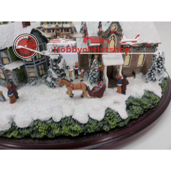 Hawthorne Village Thomas Kinkade Middelpuntkrans Een vakantiebijeenkomst. Sculpture nr. A4654 #4585