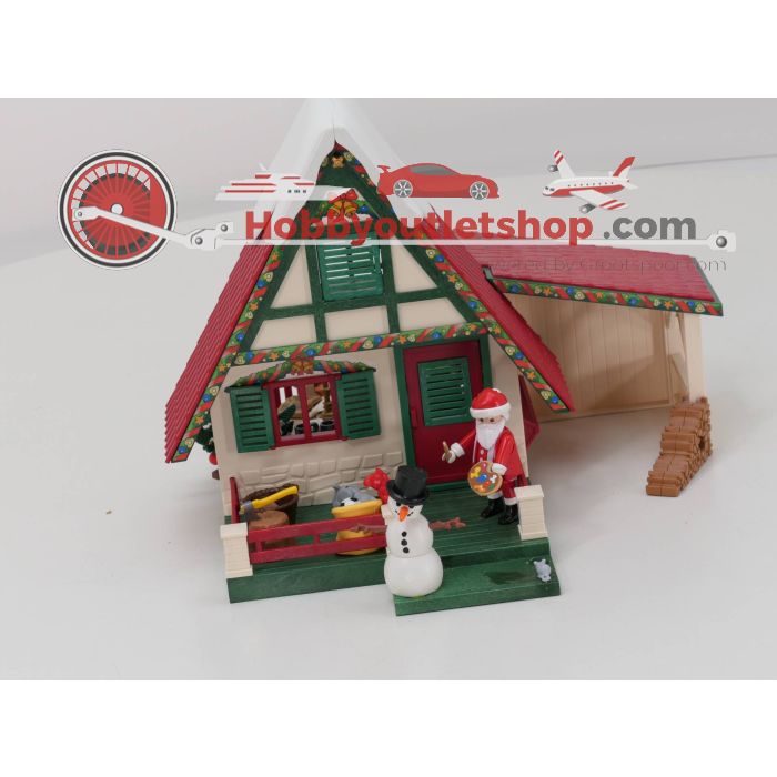 Playmobil 5976 Gezellig besneeuwd huis met terras en beschutting. De kerstpost van de kinderen belandt in de brievenbus. #4586