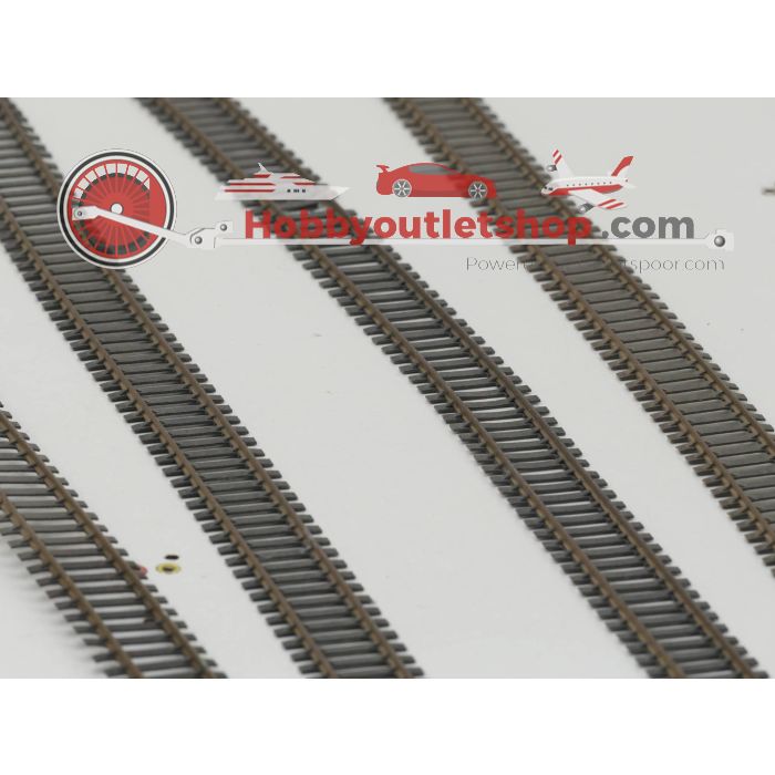 Schaal H0 2 st. Roco 42201 rechte rails +/- 180 cm - 4 st. rechte rails  +/- 360 cm #3318