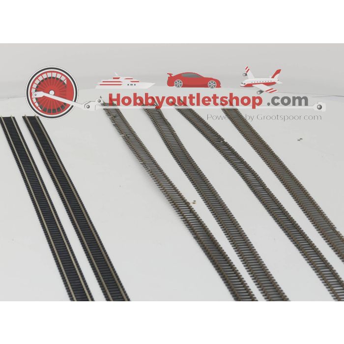 Schaal H0 2 st. Roco 42201 rechte rails +/- 180 cm - 4 st. rechte rails  +/- 360 cm #3318