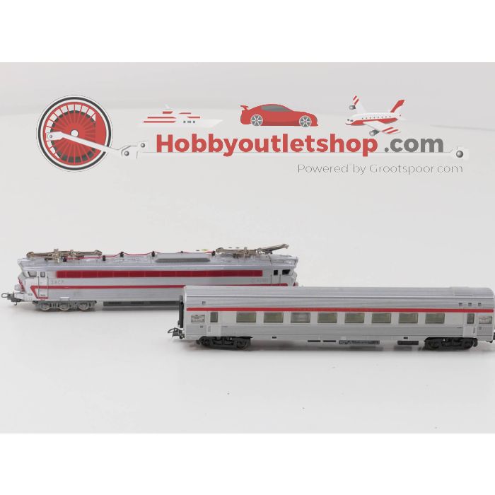 Schaal H0 Lima 208122 Elektrische locomotief SNCF - Jouef 8640 personenrijtuig Trans Euro Express #3326 - sku: 20230809100838 - Gebruikt - Redelijke staat - Afbeelding 3