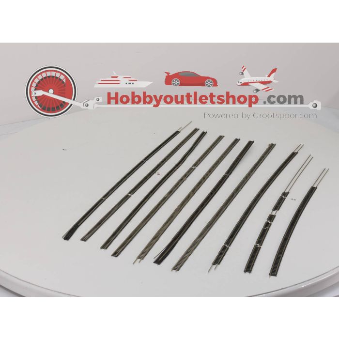 Schaal N Minitrix Bundel diverse lange rails 10 stuks van ca. 70 cm #4843