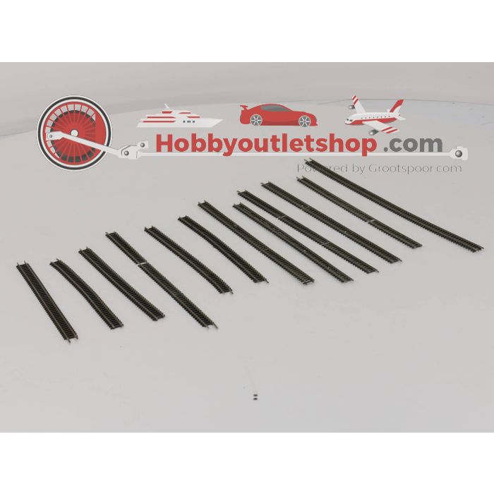Schaal N Minitrix Bundel diverse rails 12 stuks van ca. 20 cm #4845