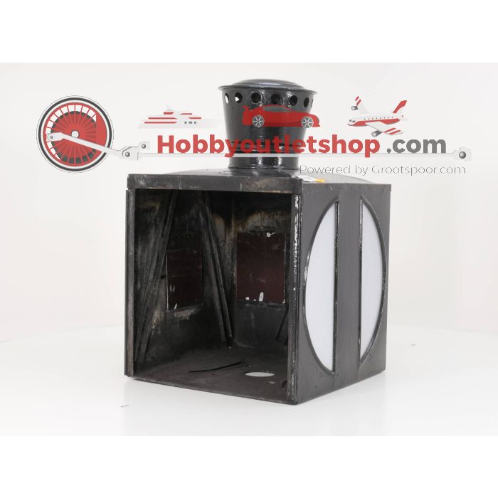 Draaischijf lantaarn oud met wit glas inlay - sku: 20190517074339 - Gebruikt - Goede staat - Afbeelding 6