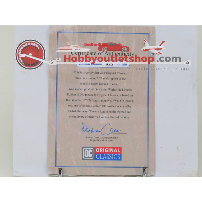 Original Classics 1:24 Bedford Duple OB Coach Edition Britisch Railways FWO 615