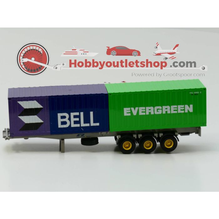 Schaal 1:50 TEKNO 941201 DAF 95/330 2 aS TREKKER m/3 AS CONTAINER OPLEGGER + 5 AS CONTAINERAANHANGER. #2486