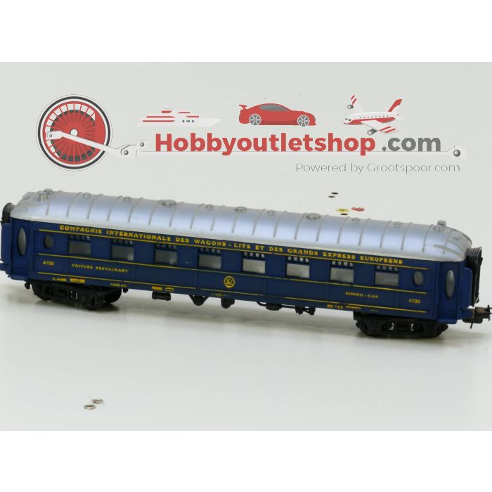Schaal H0 Lucky Life 308021 SNCF Elektrische Locomotief - Lima 309201 CIWL rijtuig - Lima 309202 CIWL rijtuig - Lima 309301 CIWL rijtuig - Lucky Life Trafo T40/E #2727