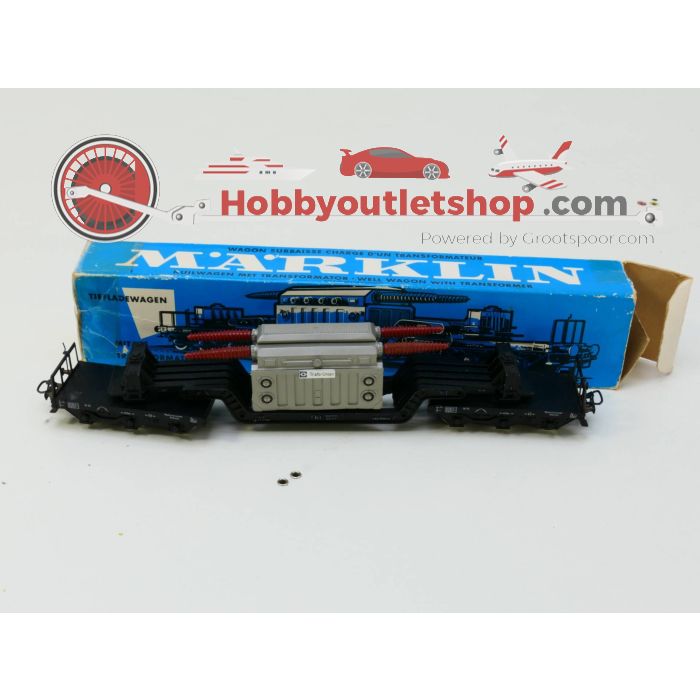 Schaal H0 Märklin 4617 Deutsche bahn Kuilwagen met trafo - Märklin 4618 Deutsche Bahn kuilwagen zonder kist #3007