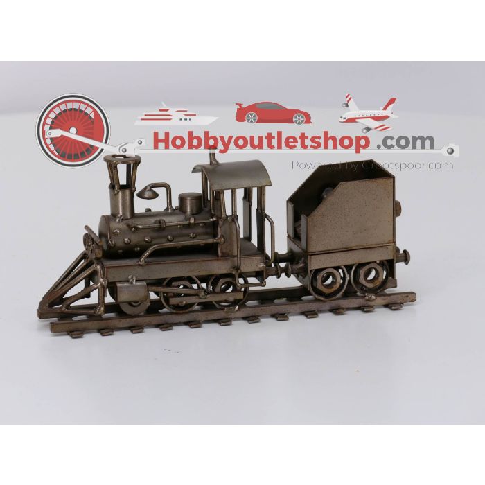 Metalen locomotief met sleeptender, lengte 25 cm. breedte 7 cm en hoogte 12 cm #3705 - sku: 20230322031958 - Gebruikt - Zeer goede staat - Afbeelding 2