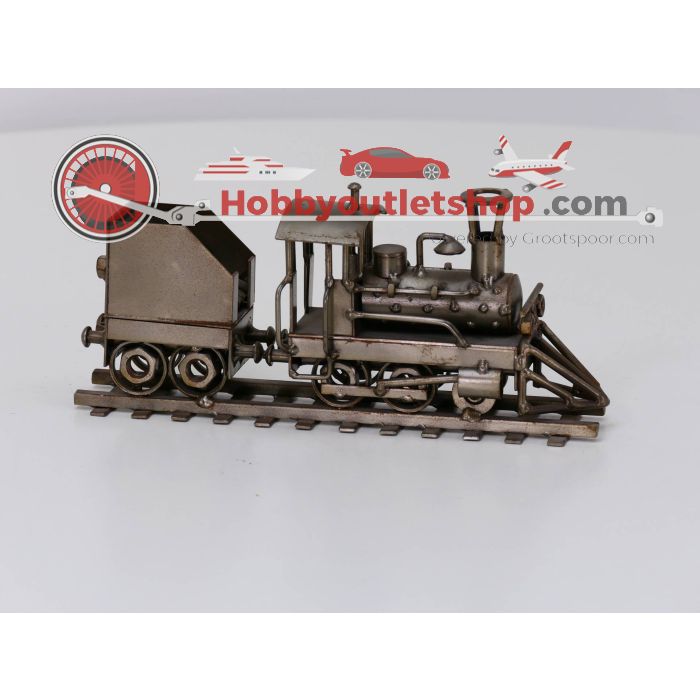 Metalen locomotief met sleeptender, lengte 25 cm. breedte 7 cm en hoogte 12 cm #3705 - sku: 20230322031958 - Gebruikt - Zeer goede staat - Afbeelding 5