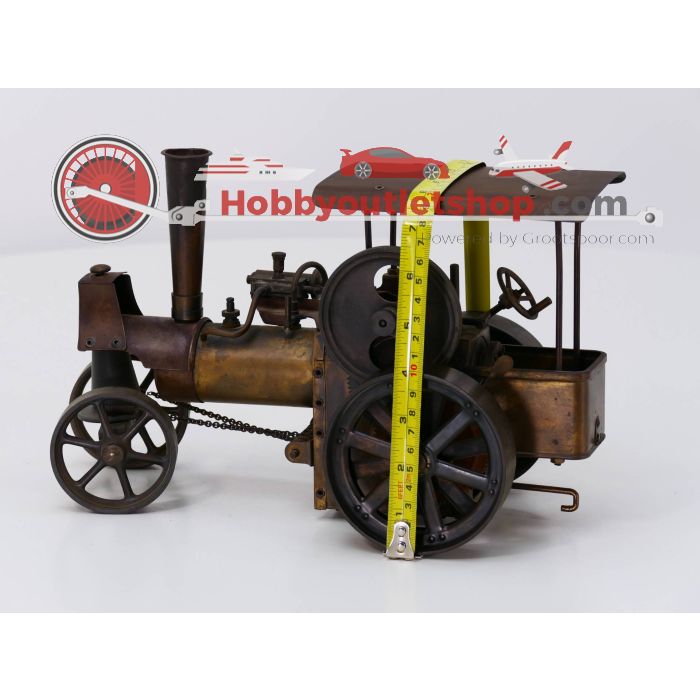 Wilesco Stoomwals, mechanisme draaien allemaal vrij. Cilinder beweegt vrij, werking van de ketel is onbekend. Lengte 31 cm. breedte 15 cm en hoogte 20 cm #3712