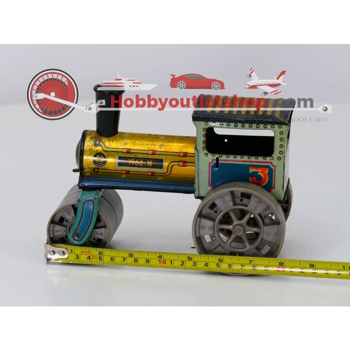 Vintage KOVAB Steam Roller Tin Toy. Lengte 20 cm. Breedte 12 cm en hoogte 13 cm #3711