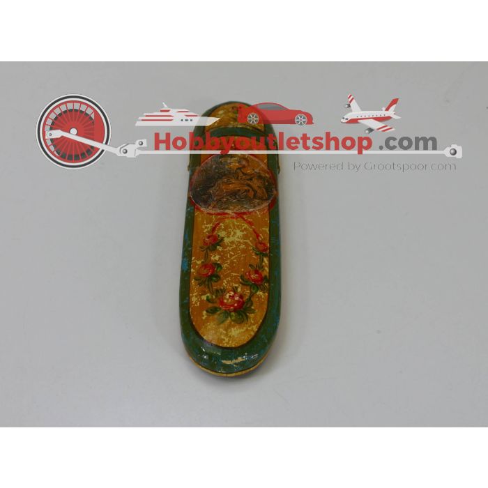 Vintage pennenhouder van Papier Maché, gelakt. Zeer zeldzaam. Lengte 19 cm. breedte 6 cm en hoogte 2 cm. #3715