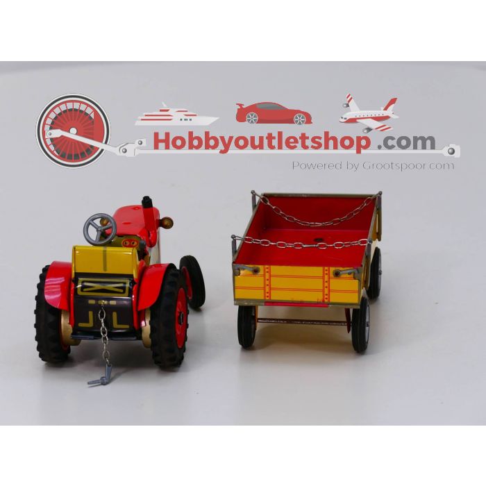 Kovad Tractor met aanhanger, Tin Toy. Lengte 35 cm. breedte 35 cm en hoogte 9 cm. #3716 - sku: 20230323041524 - Gebruikt - Zeer goede staat - Afbeelding 4