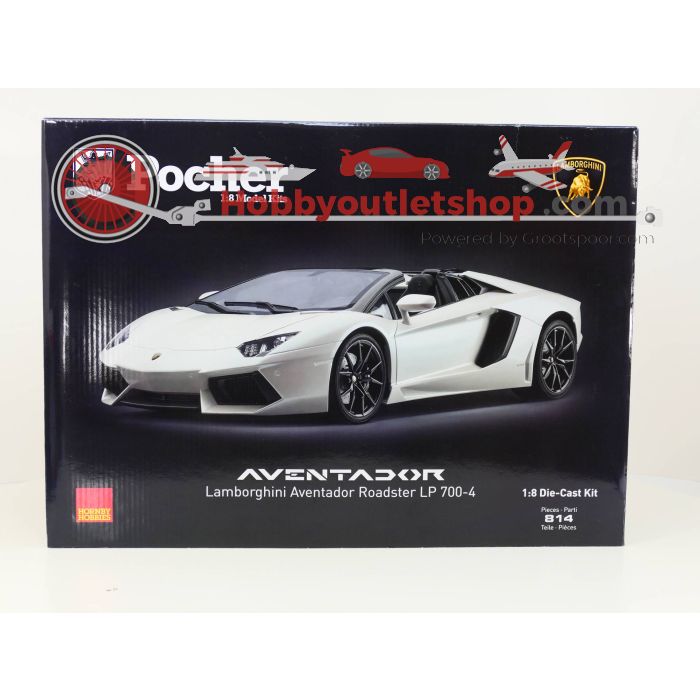 Schaal 1:8 Pocher Lamborghini Aventador Roadster LP-700-4 HK104 wit #P58