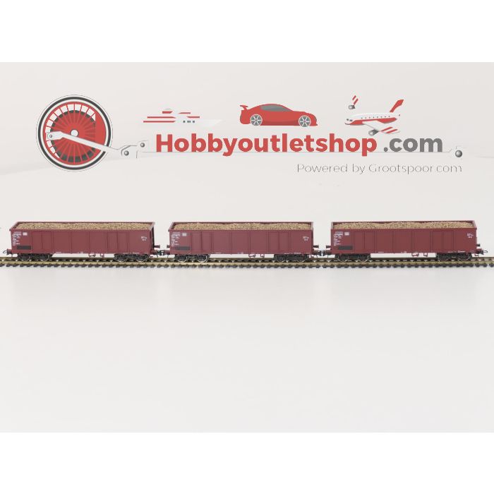 Schaal H0 Roco set van 3 goederenwagen met bietenlading uit starterset 51299 van de DB #5655