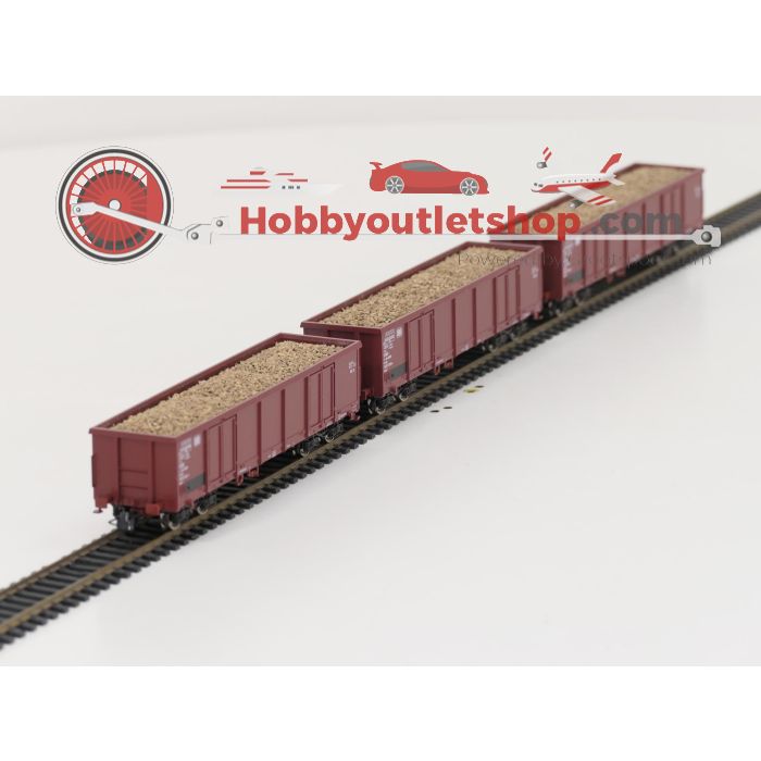 Schaal H0 Roco set van 3 goederenwagen met bietenlading uit starterset 51299 van de DB #5655