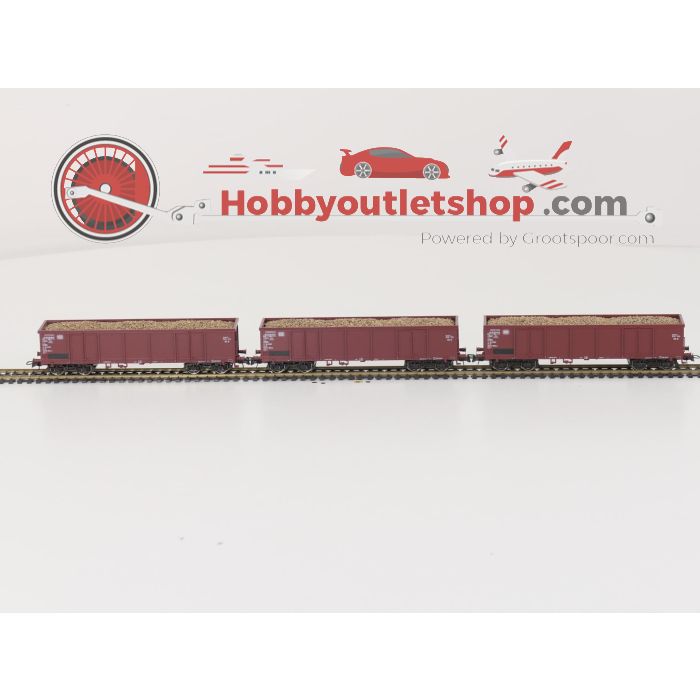 Schaal H0 Roco set van 3 goederenwagen met bietenlading uit starterset 51299 van de DB #5655