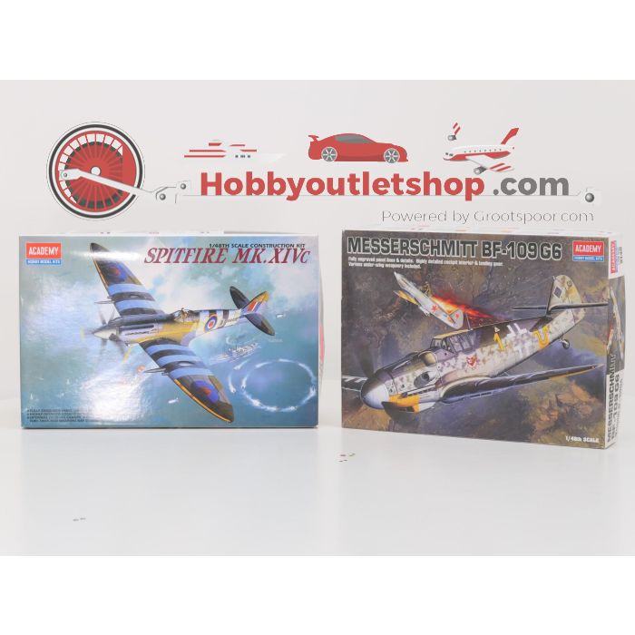 Schaal 1:48 2 bouwpakketten Spitfire MK.XIX vs Messerschmitt BF109 G6 #4166