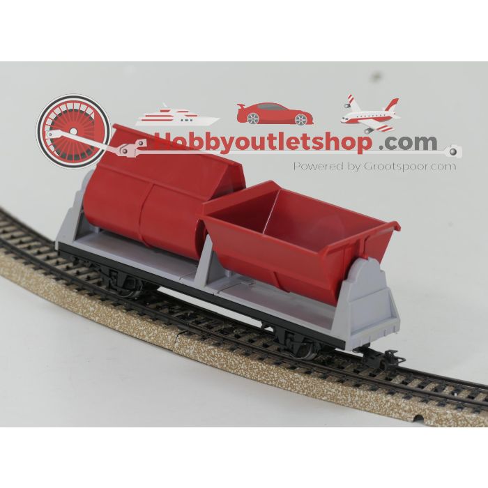 Schaal 0e Märklin 3470 kiepwagon met 13-delige bochten van de WEG #5925