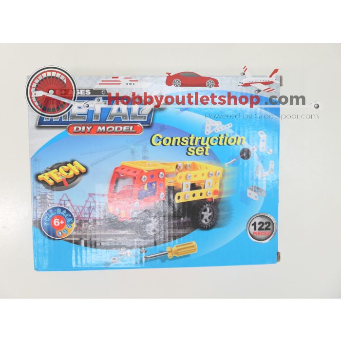 9 Metaal constructie sets, diverse voertuigen.  #6139