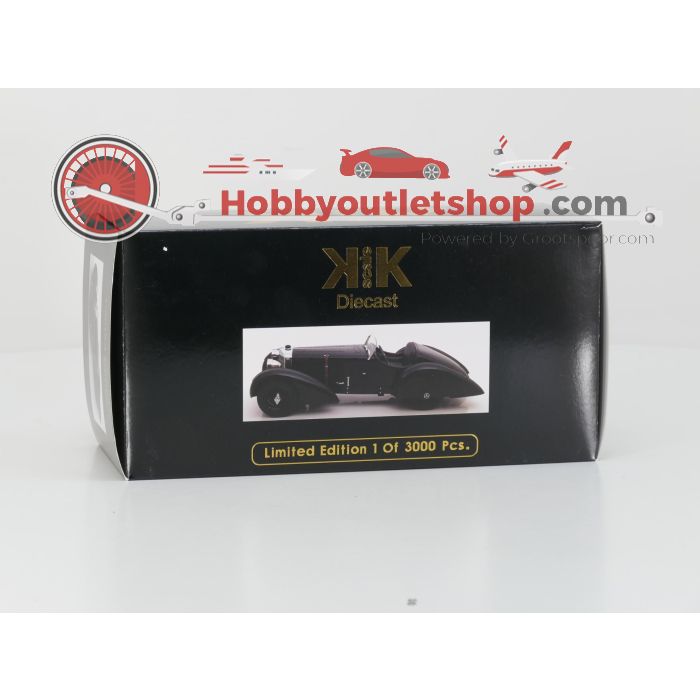 Schaal 1:18 KK Scale models 180131bk  Mercedes Benz SSK count trosso 1930 'The black prince' #4269