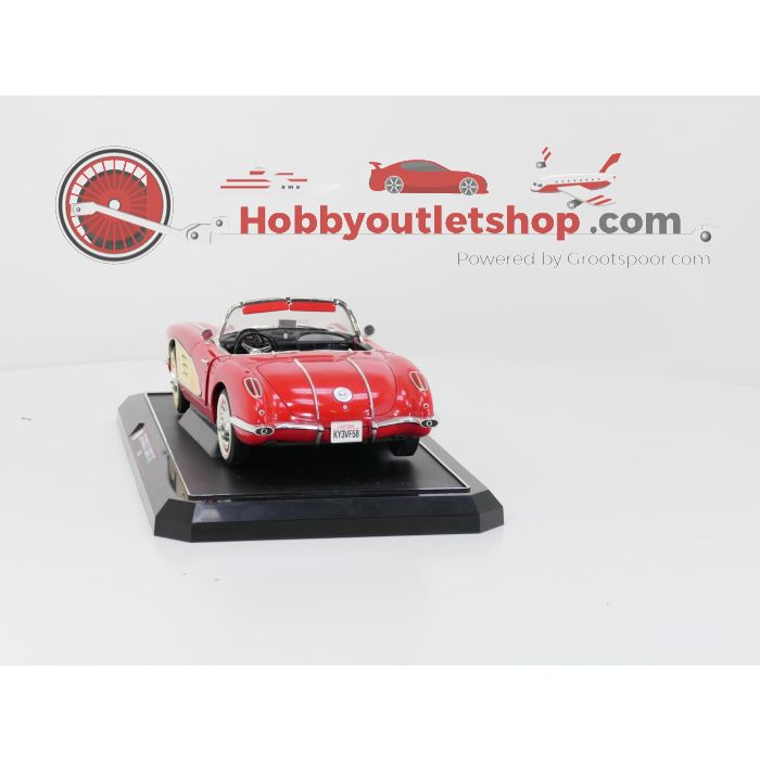 Schaal 1:12 Solido 1201 - Chevrolet Corvette 1958 - Red/White. #4372
