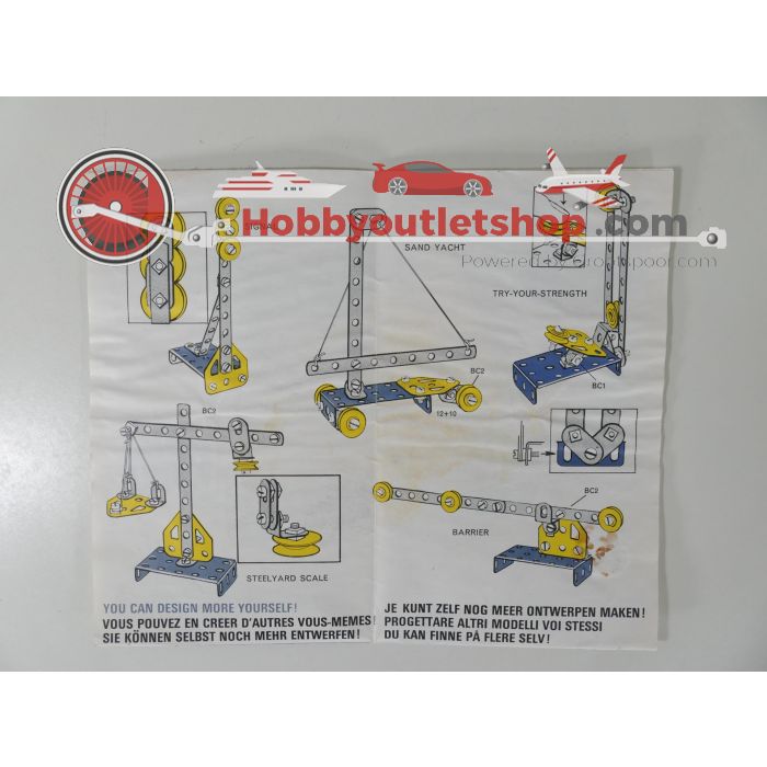 Meccano models: 2,3,4,5,6,8,9 zeer uitgebreide en zorgvuldig gesorteerde Meccano set. #6009