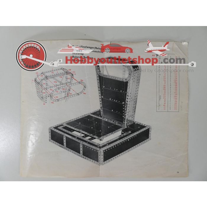 Meccano models: 2,3,4,5,6,8,9 zeer uitgebreide en zorgvuldig gesorteerde Meccano set. #6009