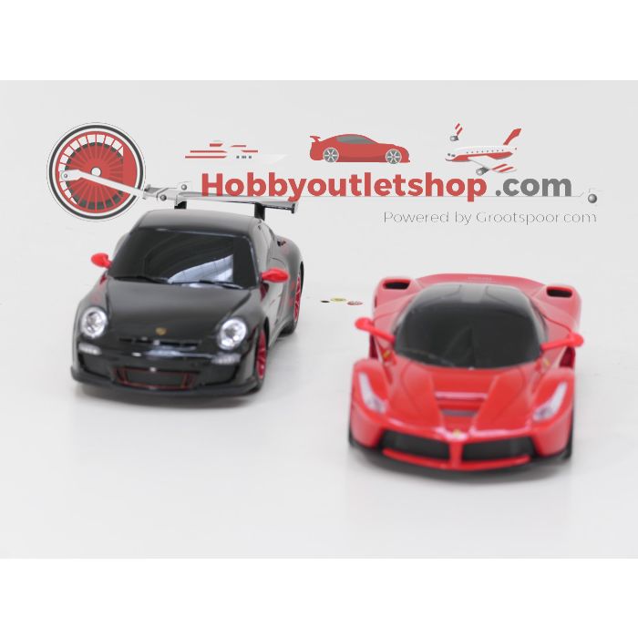 Schaal 1:24 Rastar RC auto Ferrari LaFerrari tegen Porche GT3 RS  #6011