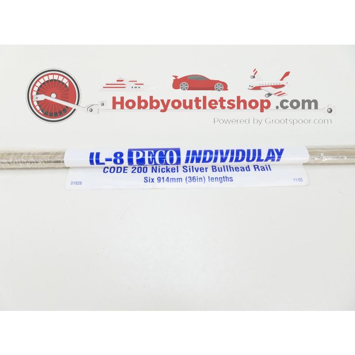 Schaal 1:32 spoor 1 Peco IL-8 spoorstaven code 200 set van 20 st. #5816