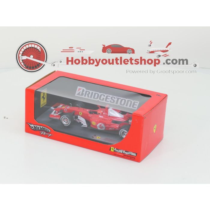Schaal 1:18 Hot Wheels J2990 Ferrari 248 F1 Michael Schumacher gewinnt GP Europa, Nürburgring 2006 Limited Edition. #6024