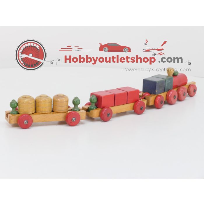 Set van verschillende vintage houten treinen #5837 - sku: 20240731115820 - Gebruikt - Goede staat - Afbeelding 10