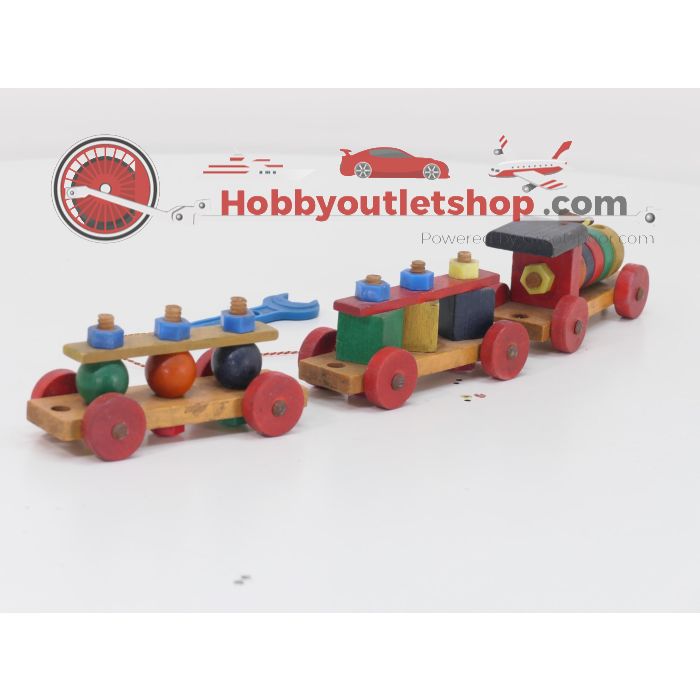 Set van verschillende vintage houten treinen #5837 - sku: 20240731115820 - Gebruikt - Goede staat - Afbeelding 12