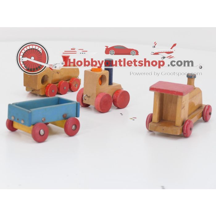 Set van verschillende vintage houten treinen #5837 - sku: 20240731115820 - Gebruikt - Goede staat - Afbeelding 16