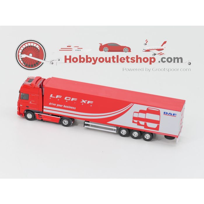 Schaal 1:50 Tekno 52804 DAF 95XF/430 Space Cab 2 as Trekker met 3 as Gesloten oplegger 2003. #6090 - sku: 20240816015244 - Gebruikt - Redelijke staat - Afbeelding 2