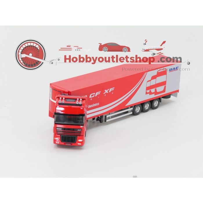 Schaal 1:50 Tekno 52804 DAF 95XF/430 Space Cab 2 as Trekker met 3 as Gesloten oplegger 2003. #6090 - sku: 20240816015244 - Gebruikt - Redelijke staat - Afbeelding 4