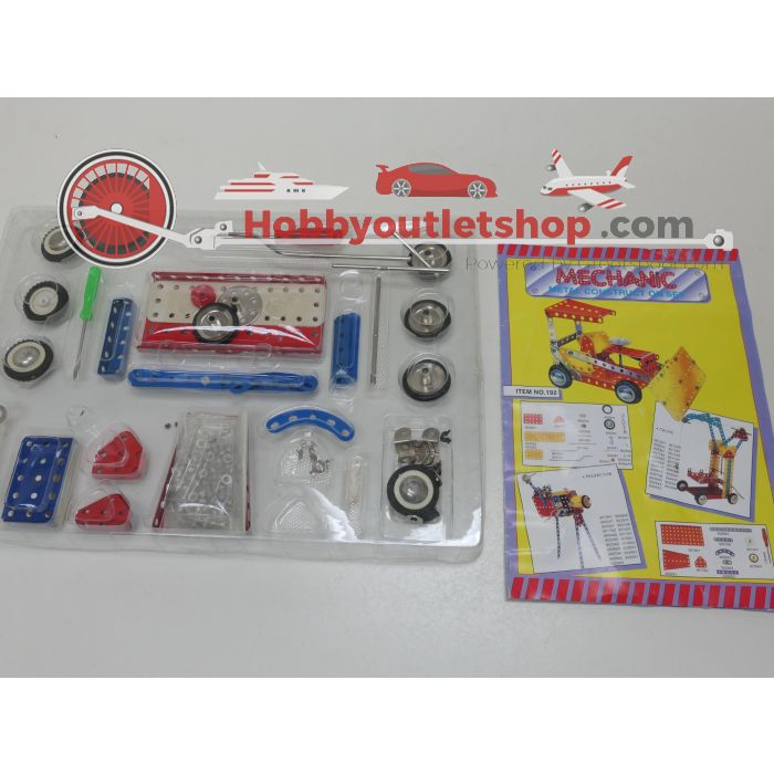 Mechanic metal construction set,7 sets voor eindeloos bouwplezier met extra boekjes. Past bij Meccano #6122