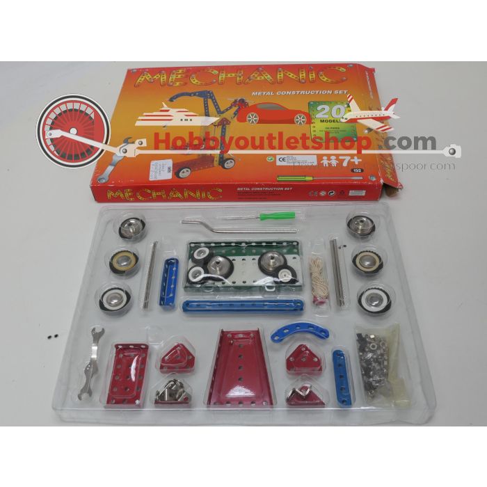 Mechanic metal construction set,7 sets voor eindeloos bouwplezier met extra boekjes. Past bij Meccano #6122
