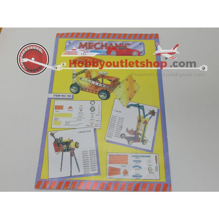 Mechanic metal construction set,7 sets voor eindeloos bouwplezier met extra boekjes. Past bij Meccano #6122