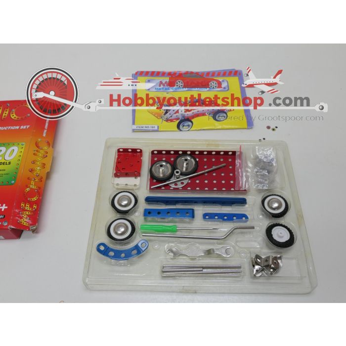 Mechanic metal construction set,7 sets voor eindeloos bouwplezier met extra boekjes. Past bij Meccano #6122