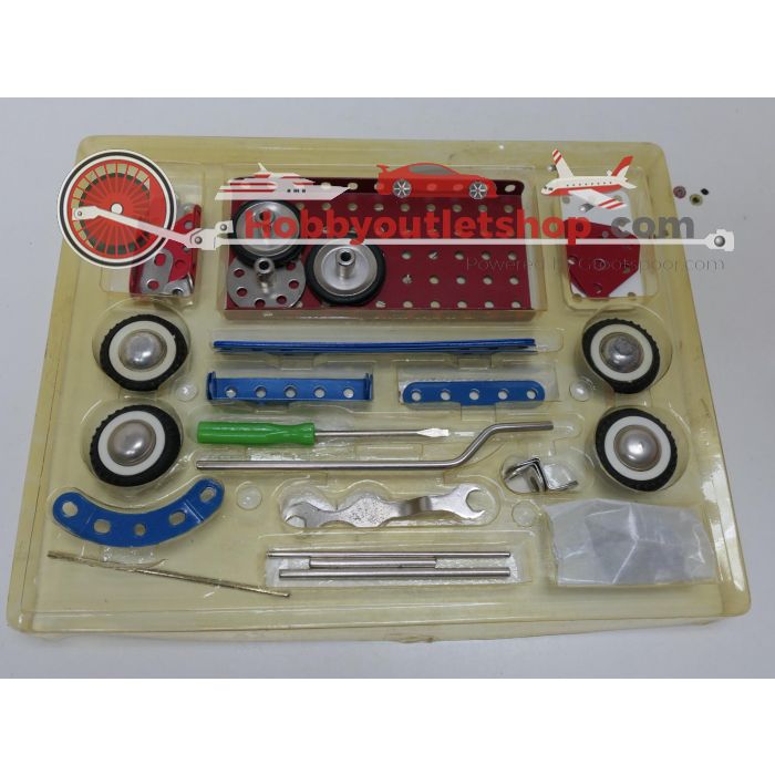 Mechanic metal construction set,7 sets voor eindeloos bouwplezier met extra boekjes. Past bij Meccano #6122