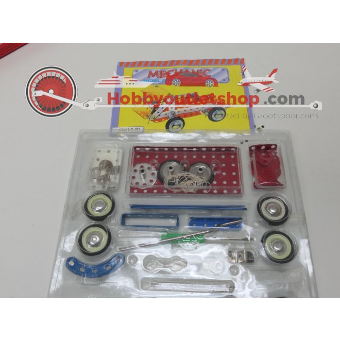 Mechanic metal construction set,7 sets voor eindeloos bouwplezier met extra boekjes. Past bij Meccano #6122