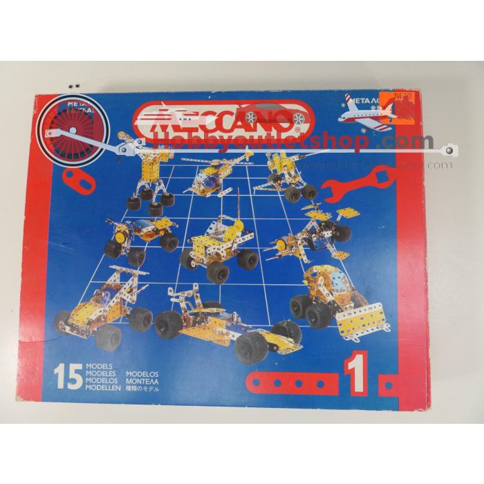 Meccano Evolution set 1 plus Meccano motorsystem & Doos 1 2 & 3. #6124