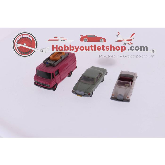 Schaal H0 Set Automodellen Wiking 27 - Wiking 15C - Wiking mercedes 450 SE #3059