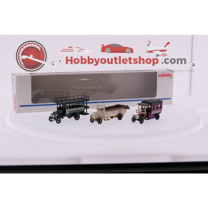 Schaal H0 Märklin 1885 set van drie oude autobussen #3537