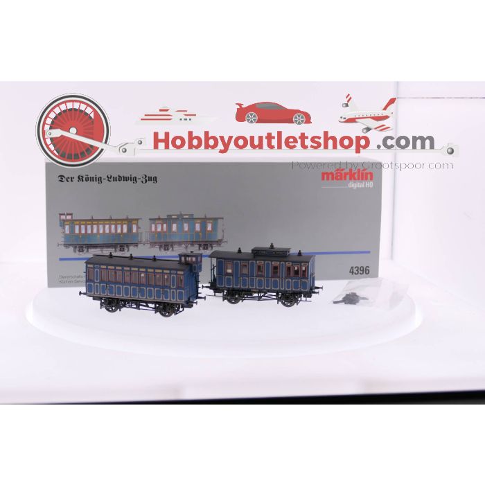 Schaal H0 Märklin 2680 Set Der Konig Ludwig Zug", Locomotief "Tristan" met drie rijtuigen en Märklin 4396 Set met twee koninklijke personenrijtuigen Digitaal #3545 - sku: 20230224094344 - Gebruikt - Zo goed als nieuw - Afbeelding 19