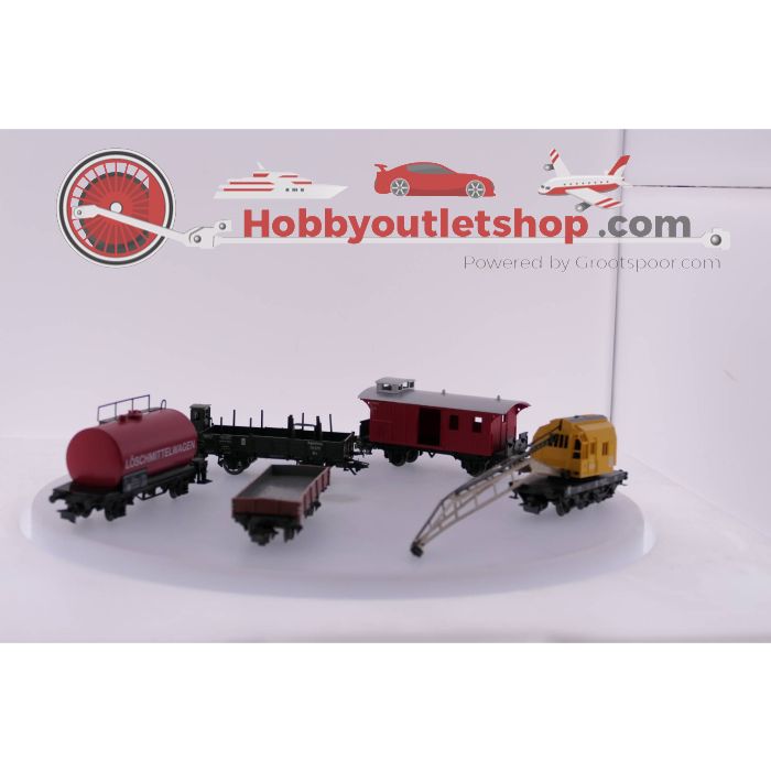 Schaal H0 Märklin 4671 Kraanwagen, 4503 Lage Boord wagen, 7645 ketelwagen, Rongenwagon met remhuis en een bagagewagon #3571 - sku: 20230302095444 - Gebraucht - Guter Zustand - Bild 3