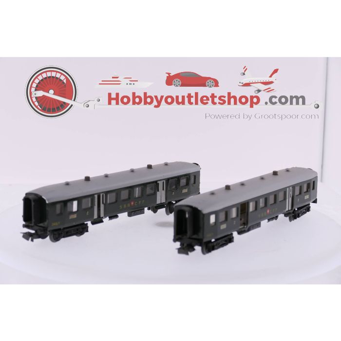 Schaal H0 2 x Märklin 4015 Personenrijtuig van de SBB CFF met te openen deuren #3610